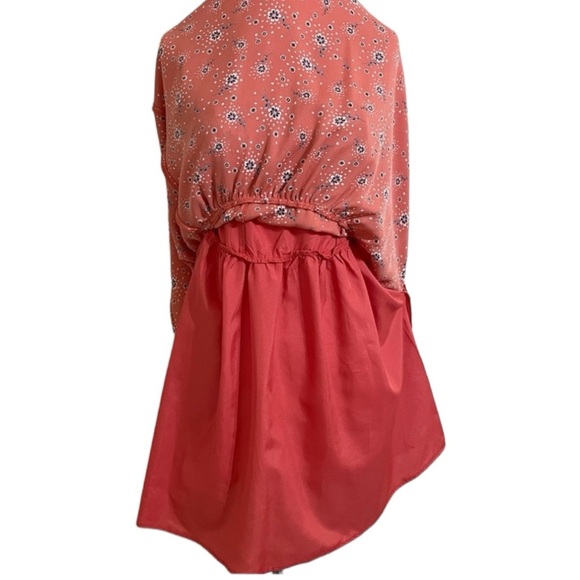 LC Lauren Conrad orange floral print dress with scalloped collar. Size 12 - Picture 7 of 16
